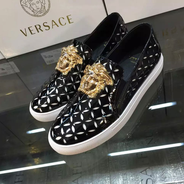 2016 versace women Flats shoes in Calfskin leather inside sheepskin leather