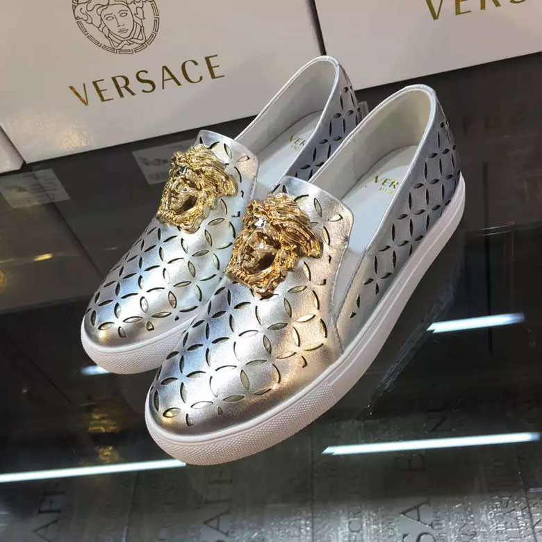 2016 versace women Flats shoes in Calfskin leather inside sheepskin leather