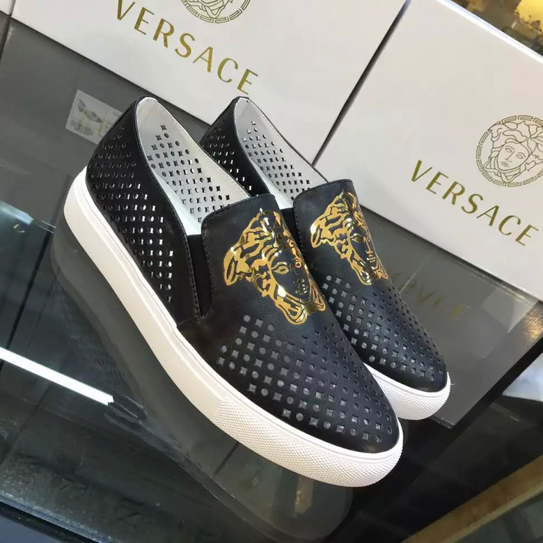 2016 versace women Flats shoes in Calfskin leather inside sheepskin leather