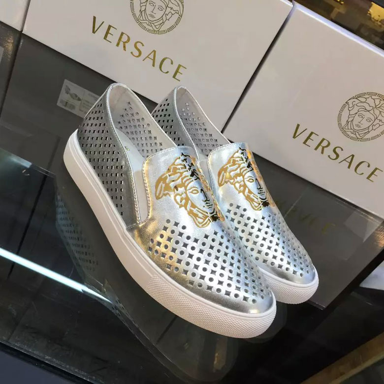 2016 versace women Flats shoes in Calfskin leather inside sheepskin leather