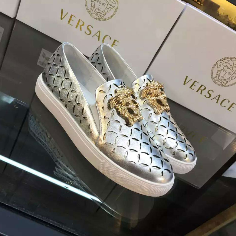 2016 versace women Flats shoes in Calfskin leather inside sheepskin leather