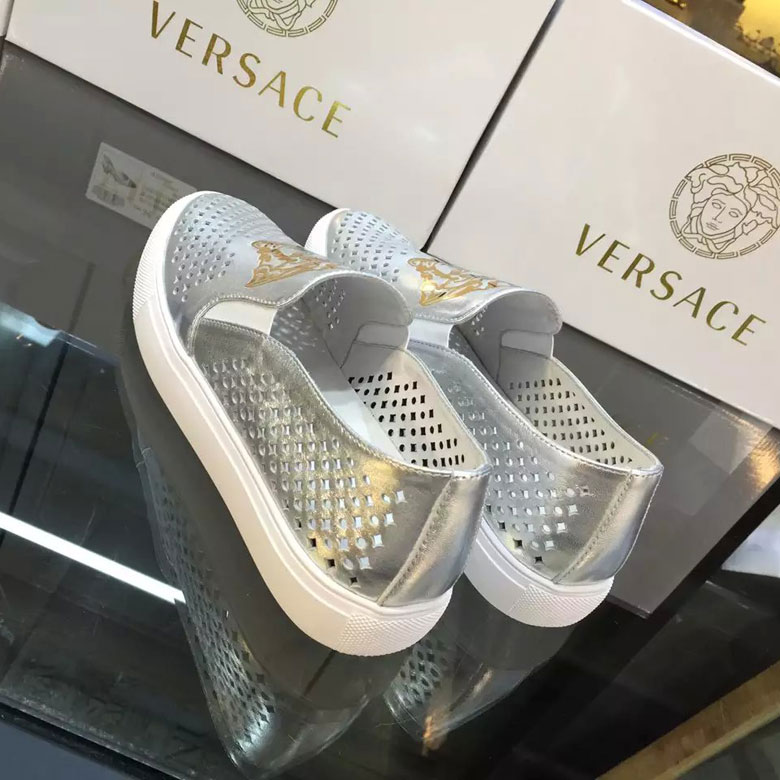 2016 versace women Flats shoes in Calfskin leather inside sheepskin leather