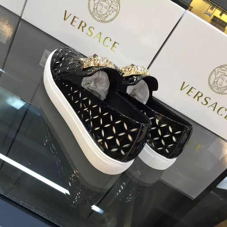 2016 versace women Flats shoes in Calfskin leather inside sheepskin leather