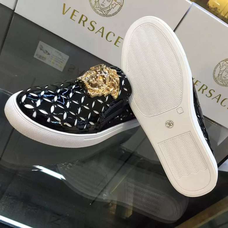 2016 versace women Flats shoes in Calfskin leather inside sheepskin leather