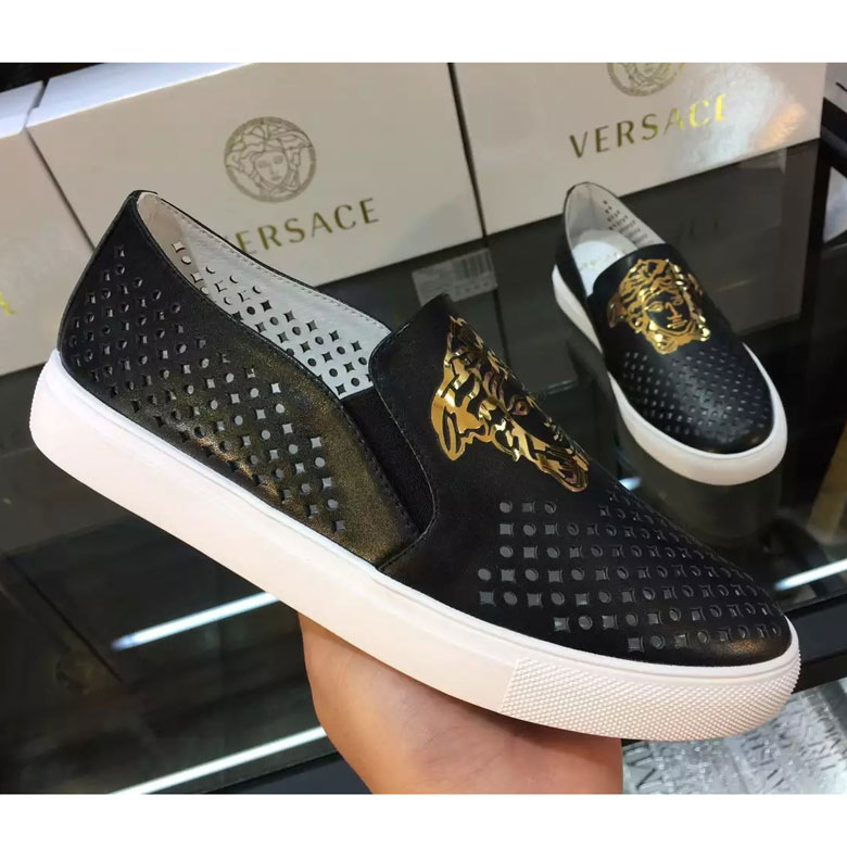 2016 versace women Flats shoes in Calfskin leather inside sheepskin leather