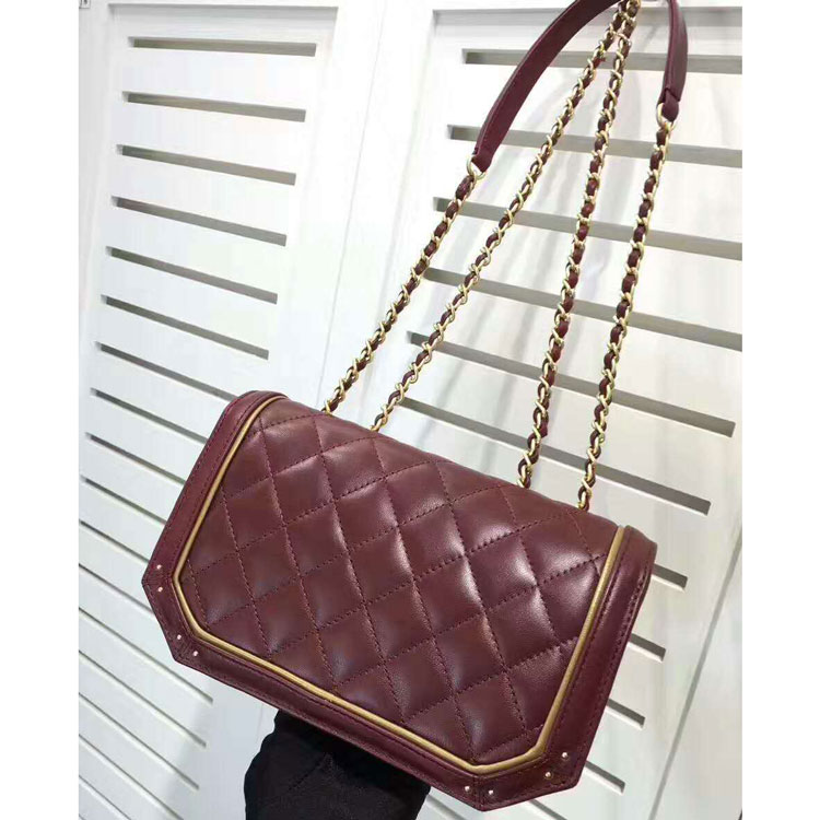 2017 Chanel A21950 Classic Flap Bag Claret Original Leather