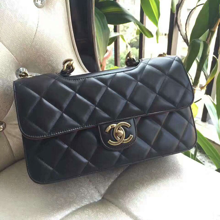 2017 Chanel A68320 Flap Shoulder Bag Original Leather Black