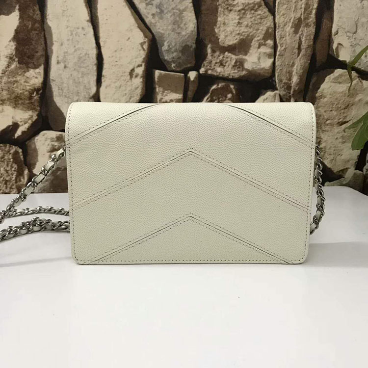 2017 Chanel A91897 White Original Leather Flap Bags Silver