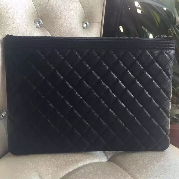 2017 Chanel Banquet Clutch Original Caviar Leather A80560 Black