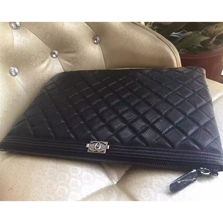 2017 Chanel Banquet Clutch Original Caviar Leather A80560 Black