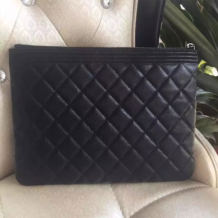 2017 Chanel Banquet Clutch Original Caviar Leather A80562 Black