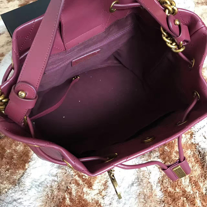 2017 Chanel Burgundy Original Nubuck Leather Bucket bag A98151