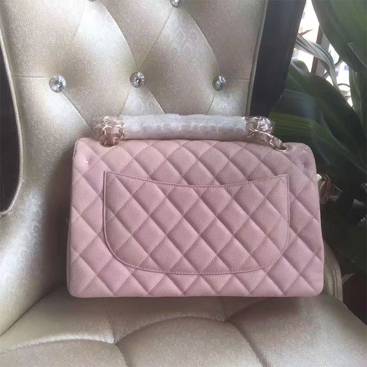 2017 Chanel Classic Flap Bag 1113 Pink Original Caviar leather Gold Hardware