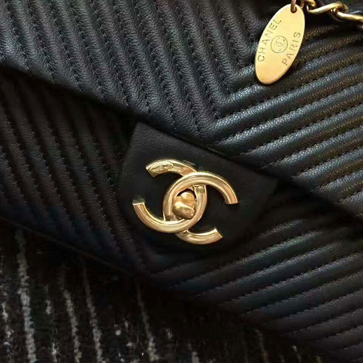 2017 Chanel Classic Flap Bag Black Original Leather 1112 Gold hardware