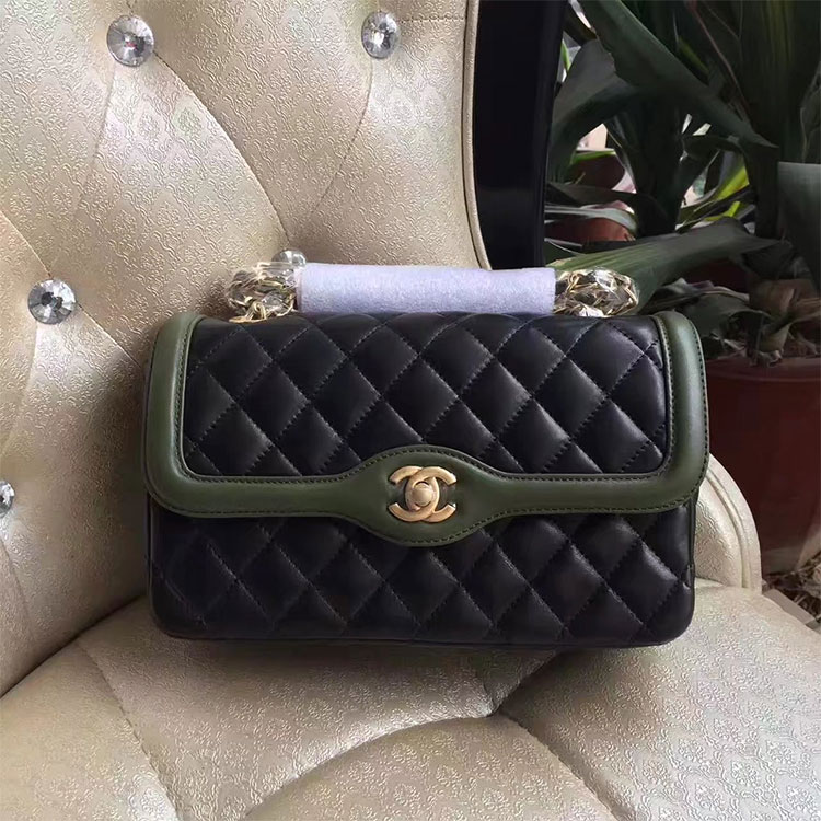 2017 Chanel Classic Flap Bag Black Original Sheepskin Leather 1112 Gold hardware