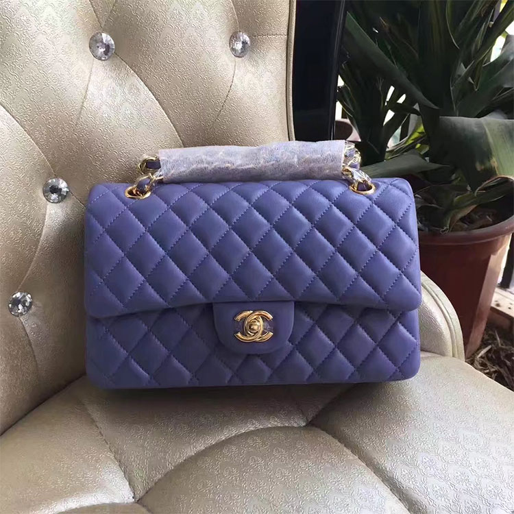 2017 Chanel Classic Flap Bag Lavender Original Sheepskin Leather 1112 Gold hardware