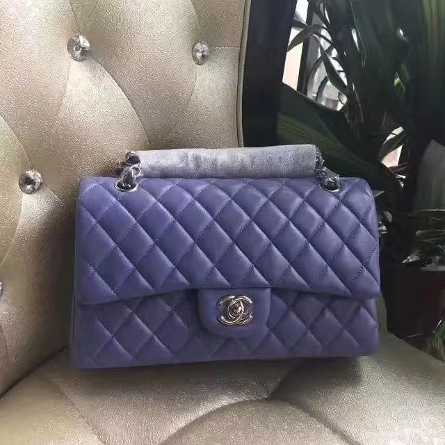 2017 Chanel Classic Flap Bag Lavender Original Sheepskin Leather 1112 Silver hardware