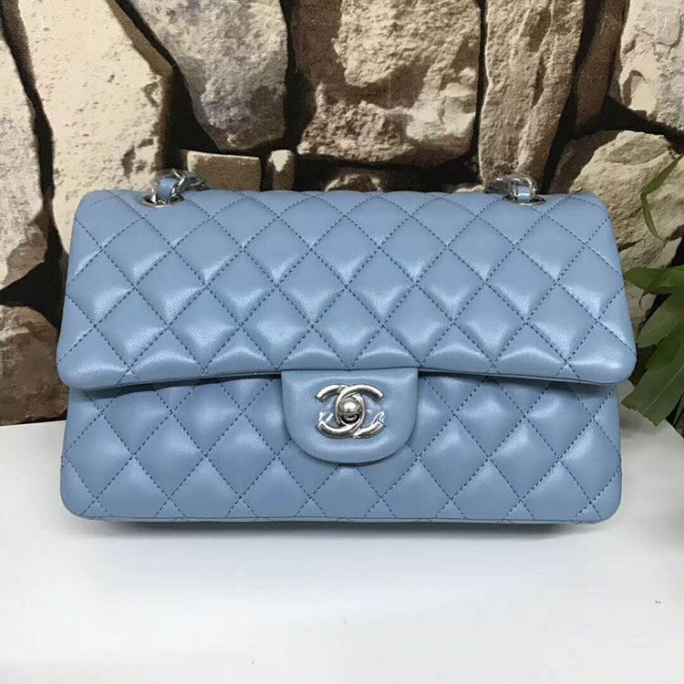 2017 Chanel Classic Flap Bag Original Lambskin Leather 1112 Silver hardware