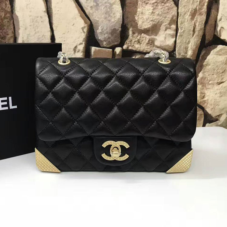 2017 Chanel Classic Mini Flap Bags Original Calfskin leather A1116 in Black