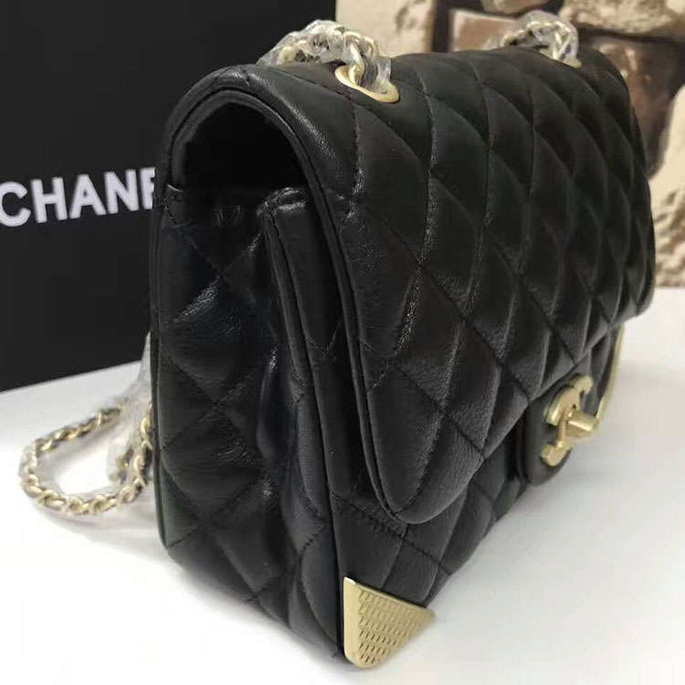 2017 Chanel Classic Mini Flap Bags Original Calfskin leather A1116 in Black