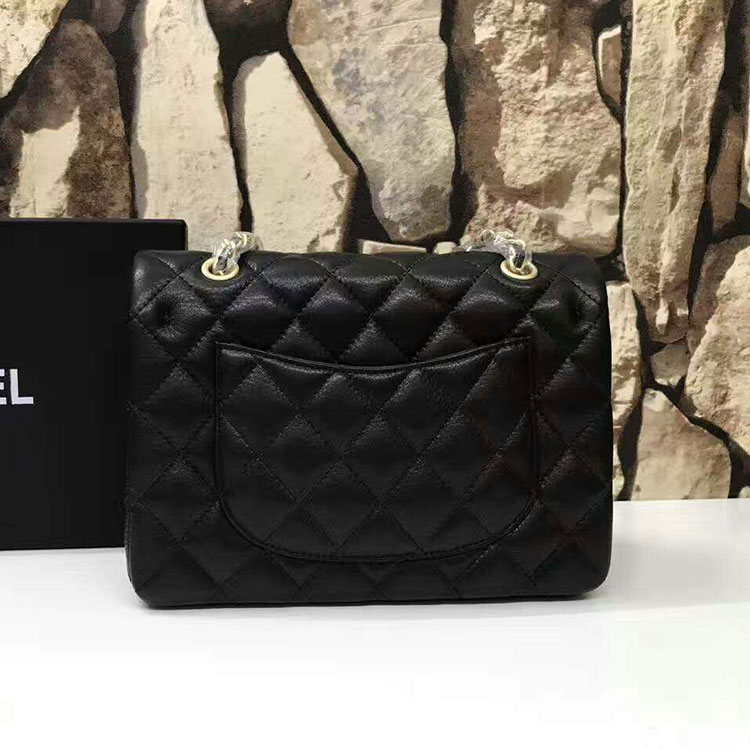 2017 Chanel Classic Mini Flap Bags Original Calfskin leather A1116 in Black