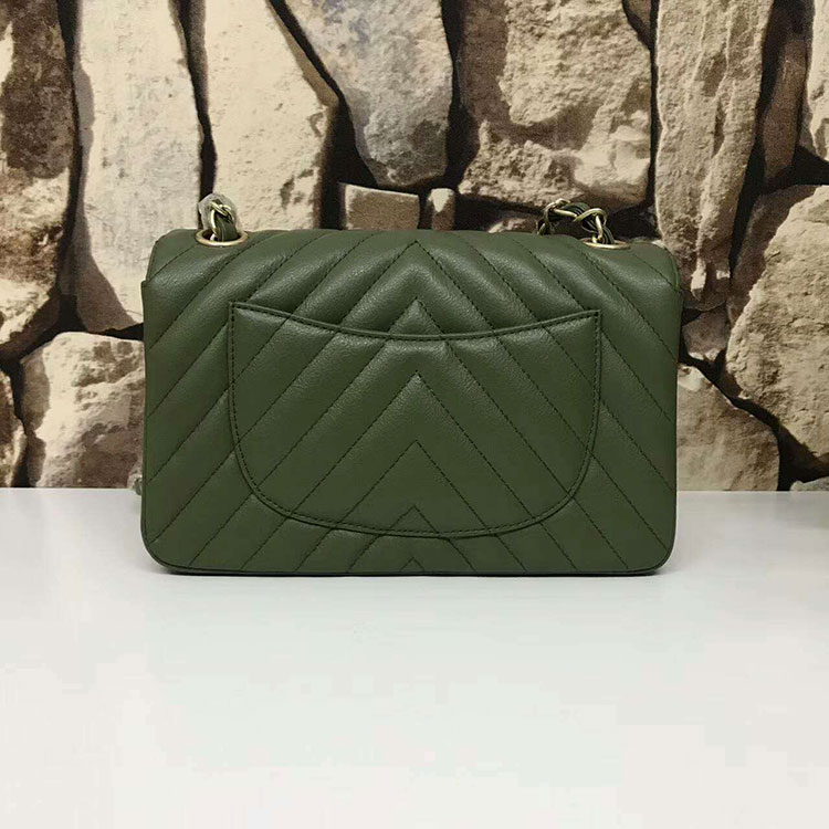 2017 Chanel Classic Mini Flap Bags Original leather A1116 in Green