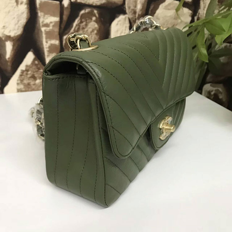 2017 Chanel Classic Mini Flap Bags Original leather A1116 in Green