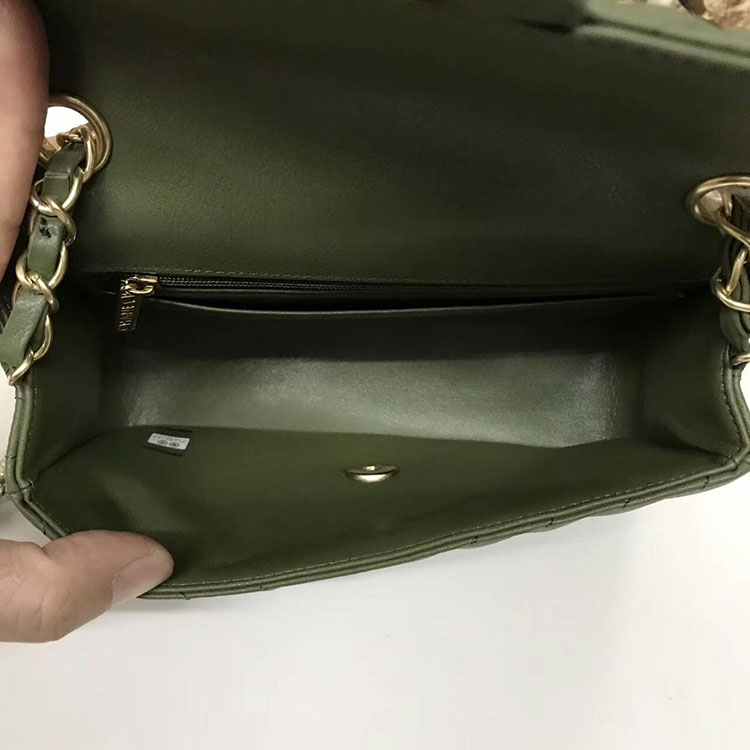 2017 Chanel Classic Mini Flap Bags Original leather A1116 in Green