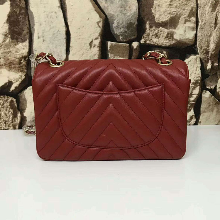 2017 Chanel Classic Mini Flap Bags Original leather A1116 in Red