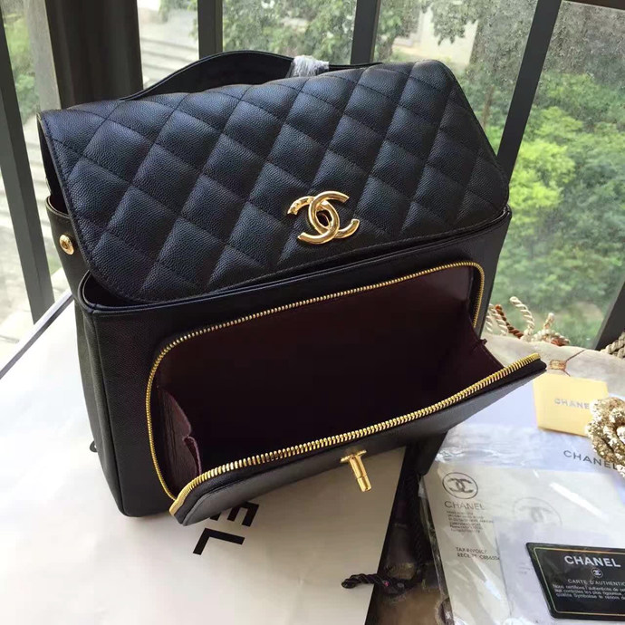 2017 Chanel Classic Top Handle Bag Original Caviar Leather A79291 Black