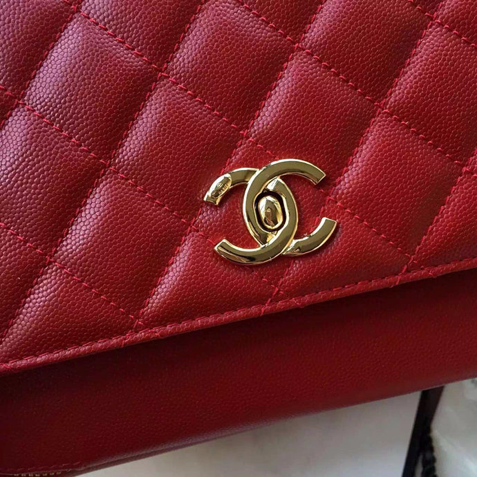 2017 Chanel Classic Top Handle Bag Original Caviar Leather A79291 Red