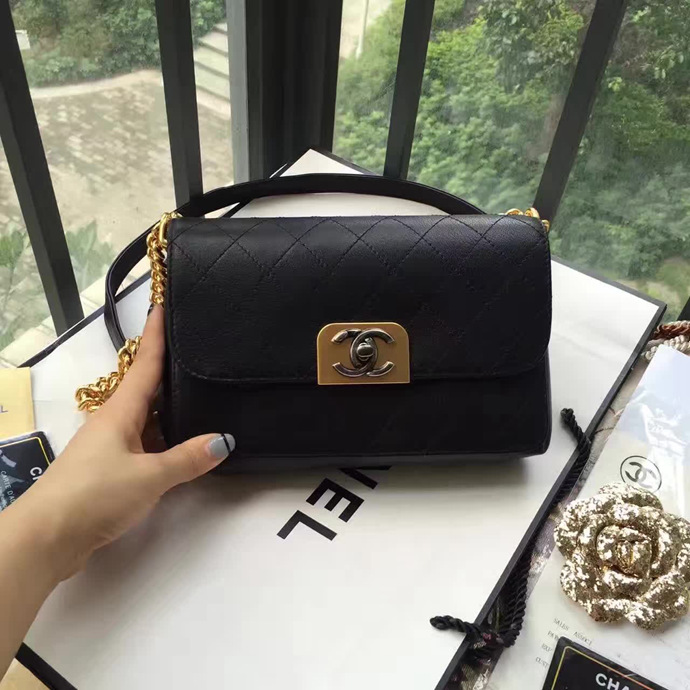 2017 Chanel Flap Bag Original Deer Leather A93578 Black