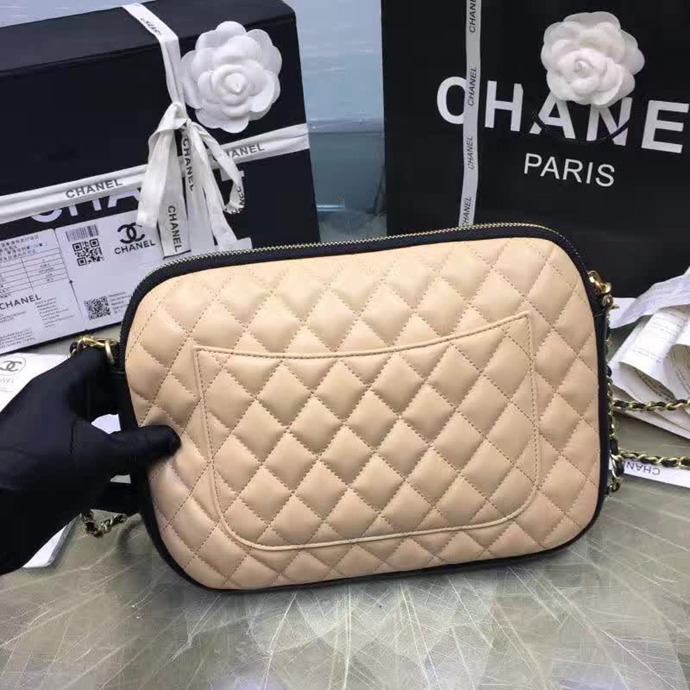 2017 Chanel Flap Bag Original Lambskin Leather A91386 Apricot