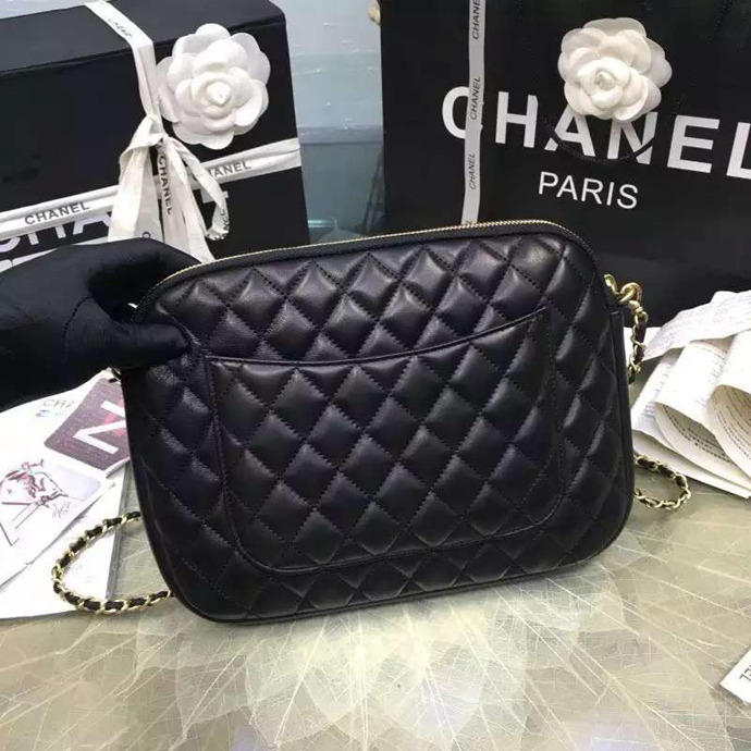 2017 Chanel Flap Bag Original Lambskin Leather A91386 Black