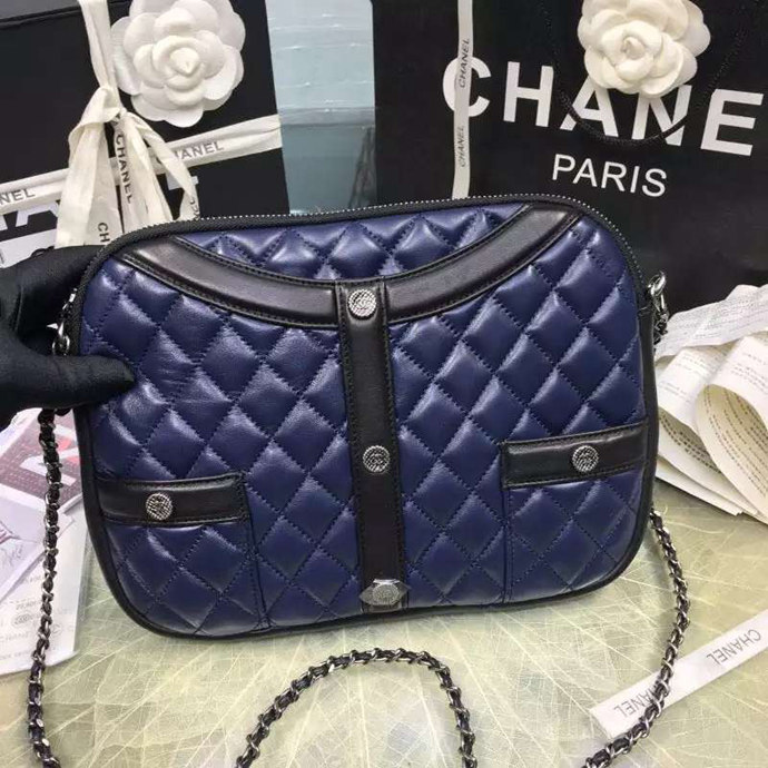 2017 Chanel Flap Bag Original Lambskin Leather A91386 Blue