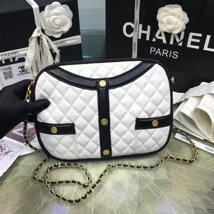 2017 Chanel Flap Bag Original Lambskin Leather A91386 White