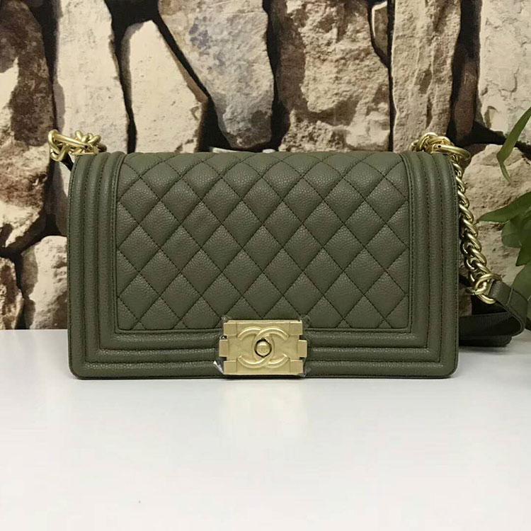 2017 Chanel LeBoy Flap Shoulder Bag Original Caviar leather A67086