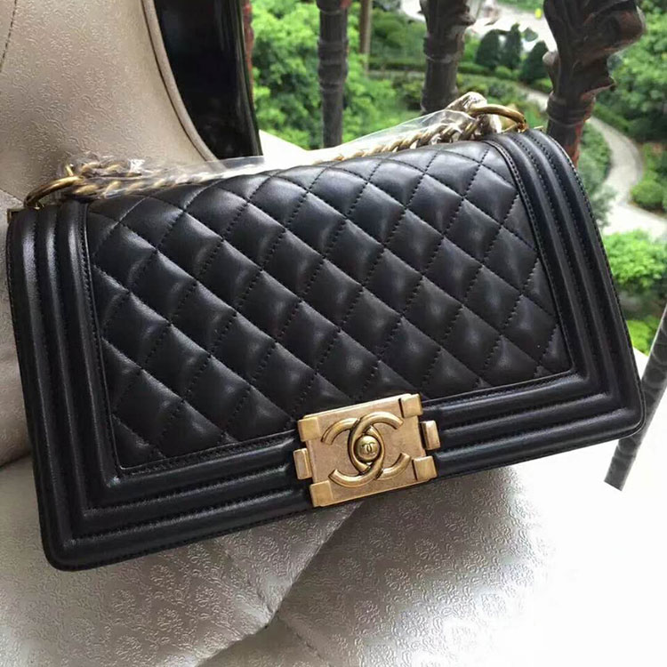 2017 Chanel LeBoy Flap Shoulder Bag Original Sheepskin leather A67086