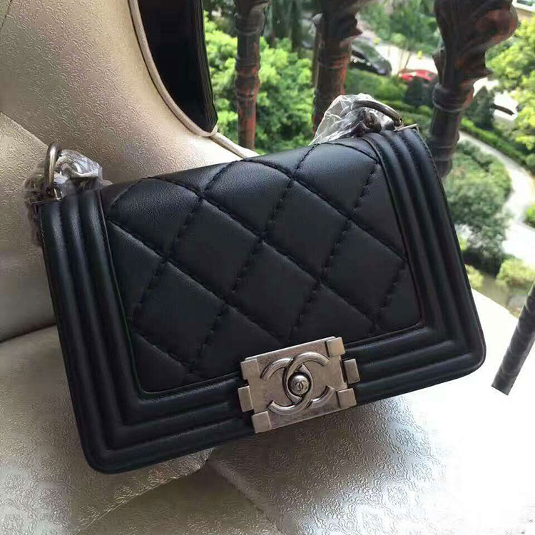 2017 Chanel LeBoy Flap Shoulder Bag Original leather A67085 Black