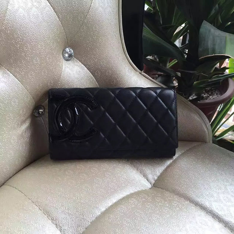 2017 Chanel Matelasse Bi-Fold Wallet Original Leather A50077 Black