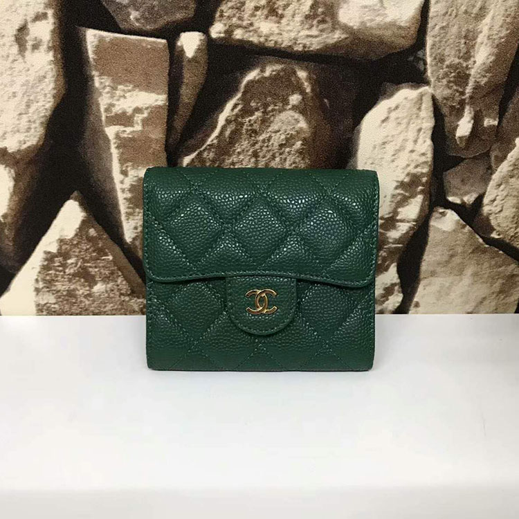 2017 Chanel Matelasse Tri-Fold Wallet Original Calfskin Leather A82288