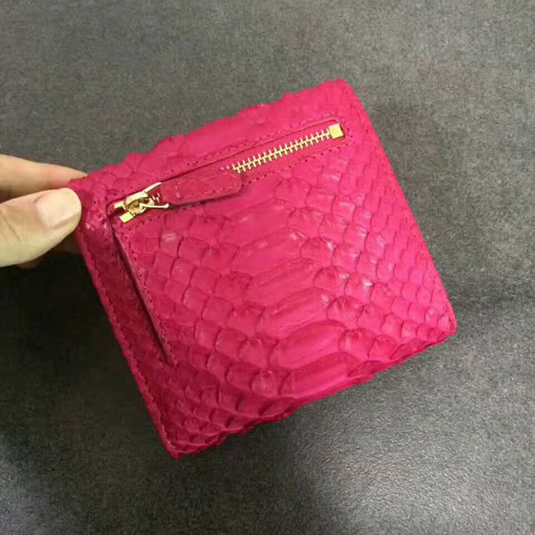 2017 Chanel Matelasse Tri-Fold Wallet Original python Leather A82288