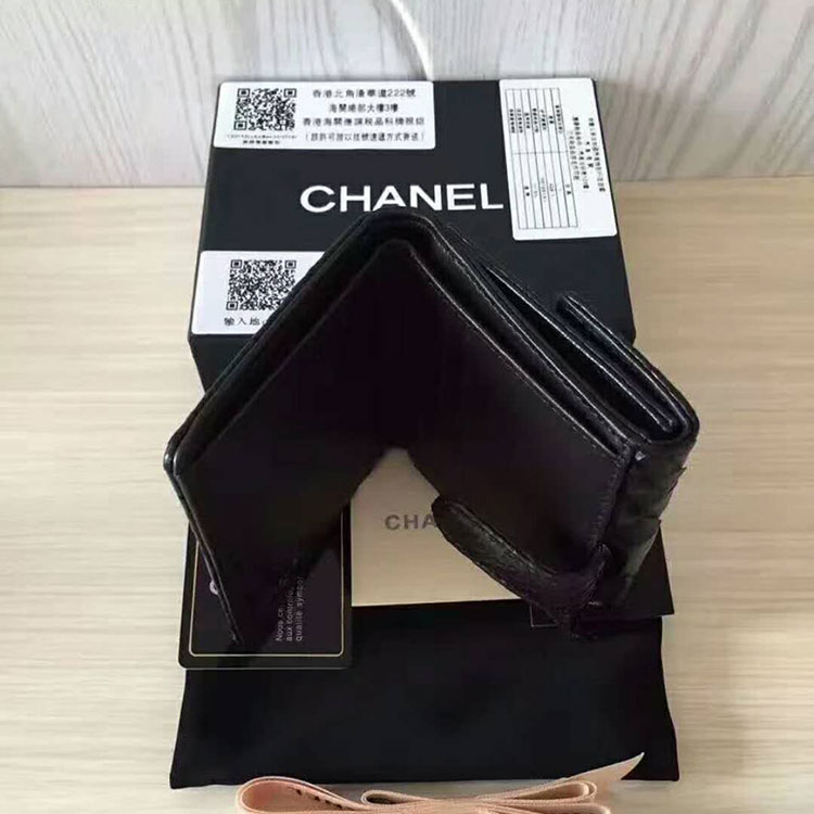 2017 Chanel Matelasse Tri-Fold Wallet Original python leather A48980