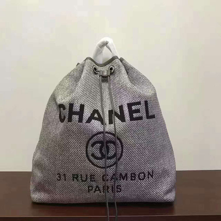 2017 Chanel Original Denim Fabric Backpack A33650 ancient silver hardware