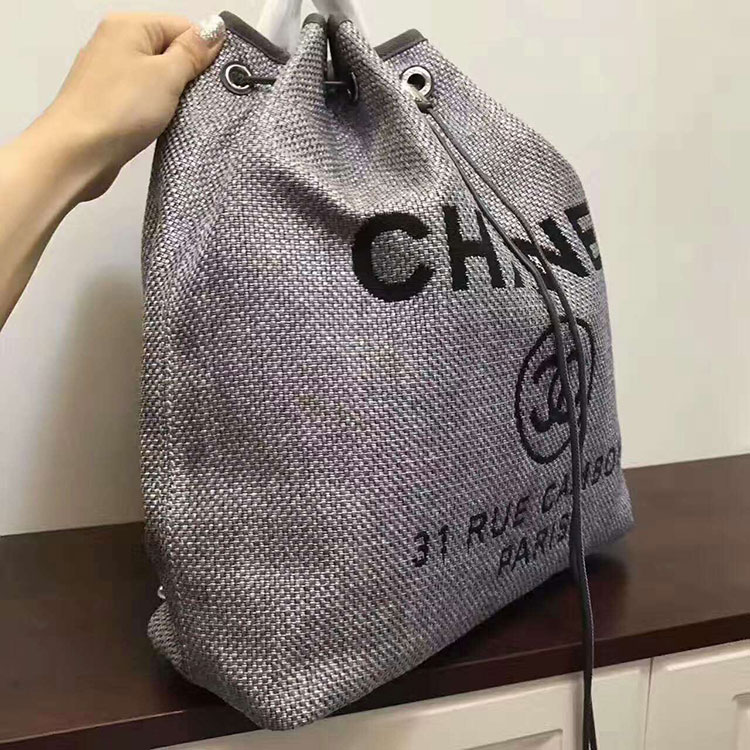 2017 Chanel Original Denim Fabric Backpack A33650 ancient silver hardware