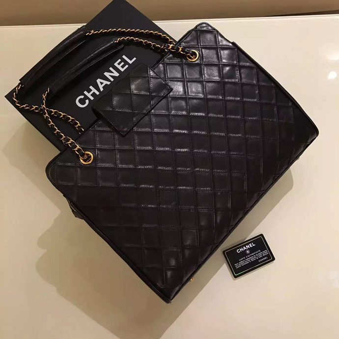 2017 Chanel Shoulder Bag Original Calfskin Leather A98179 Black