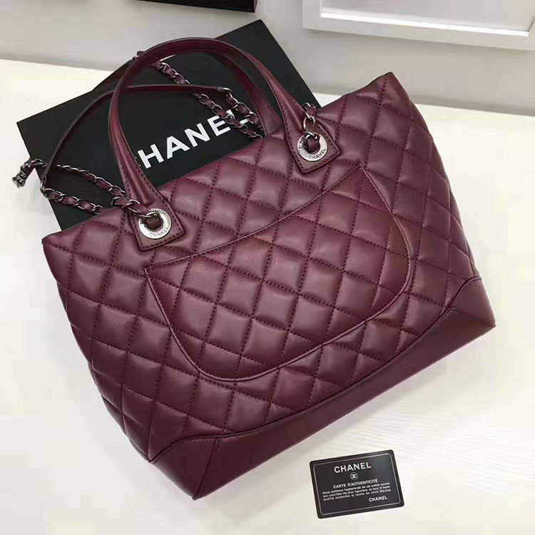 2017 Chanel Shoulder Tote bag Original Sheepskin Leather A30900 Claret