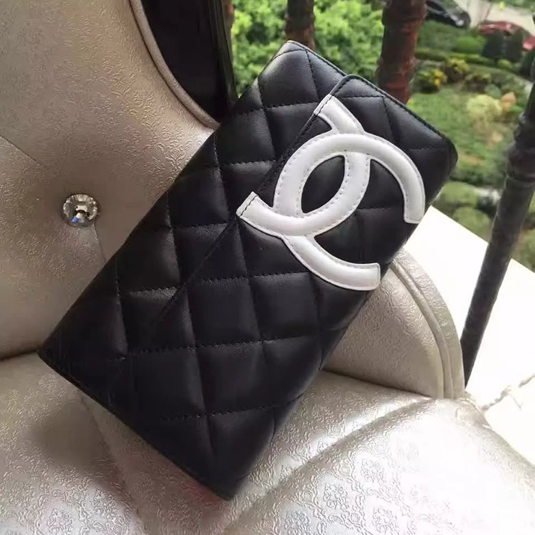 2017 Chanel Tri-Fold Wallet Original Leather A46473 Black