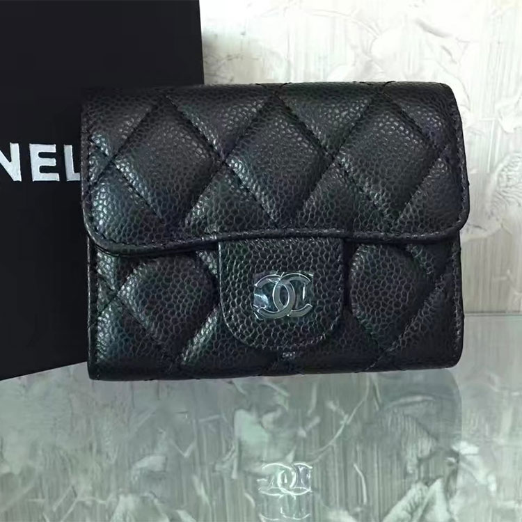 2017 Chanel coin purse Original Caviar Leather A31504 Black