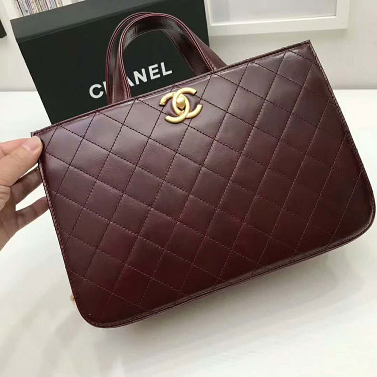 2017 Chanel shoulder Tote bag Original Leather A92880